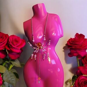 Valentine Spider Necklace